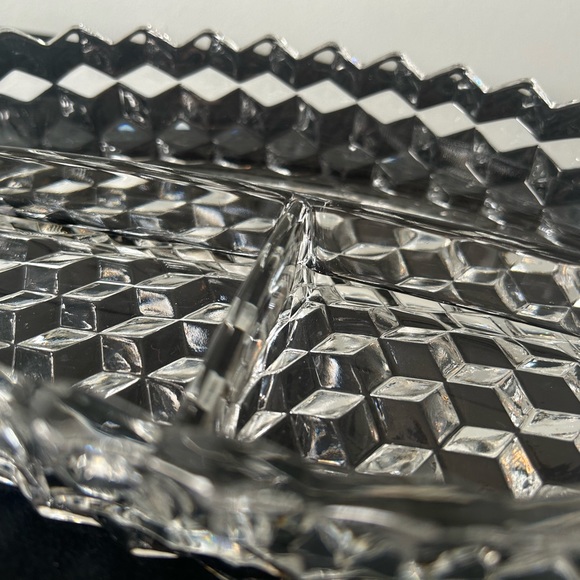 FOSTORIA American UV tested authentic.3 Part Divided Relish/Snack/Olive/Nut Dish - Picture 5 of 13